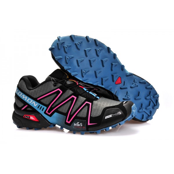 Salomon Speedcross 3 CS Trail Running In Gray Rose Red Shoes