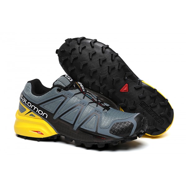 Men's Salomon Shoes Speedcross 4 Trail Running In Grey Black