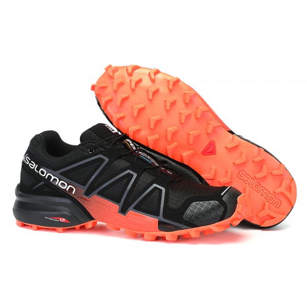 Men's Salomon Shoes Speedcross 4 Trail Running In Orange Black