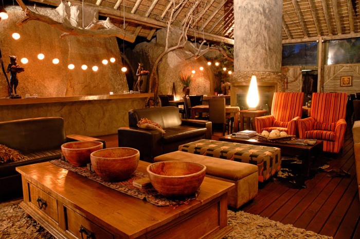 Kwa Madwala dining bar deck night